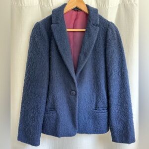 Vintage Talbots Navy Brushed Wool Blazer, Small